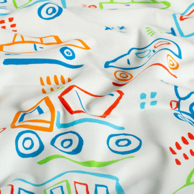 Jersey fabric Vehicles Off White