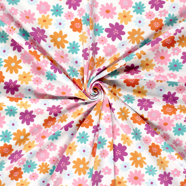 Cotton Jersey fabric Off White printed 