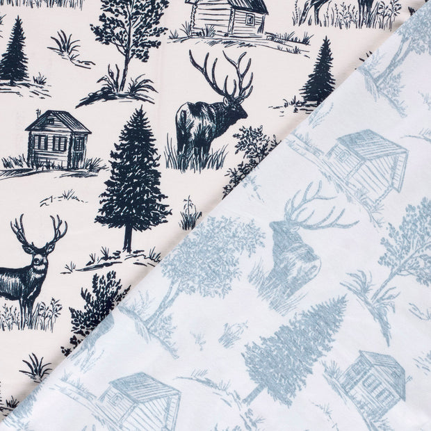 Jersey tissu cerfs imprimé numérique 