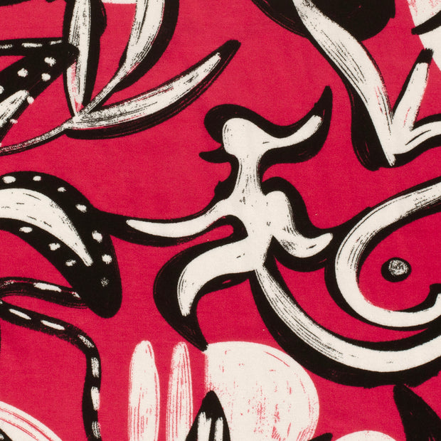 Viscose Vortex Jerséis tela Abstracto Rojo oscuro