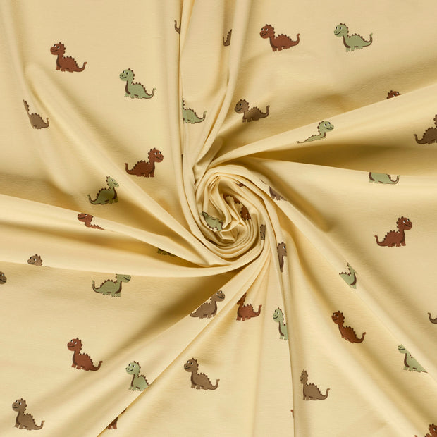 Jersey stof Beige bedrukt 