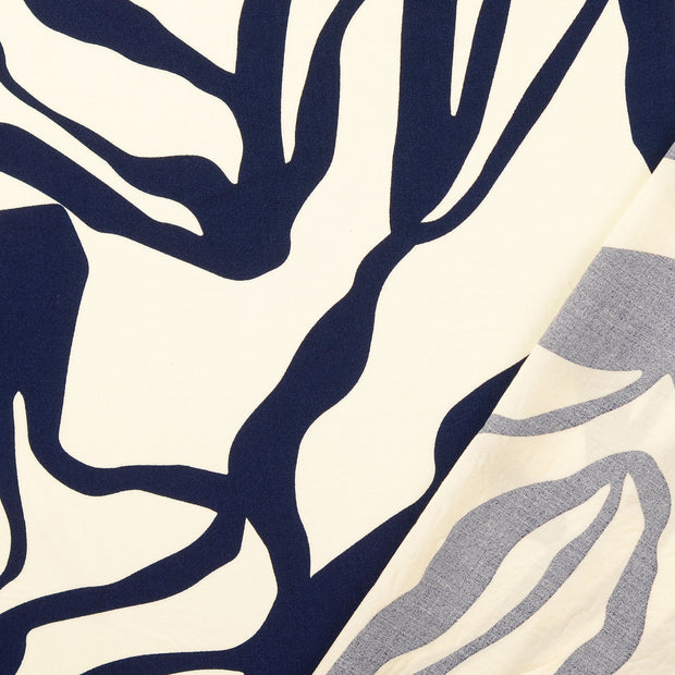 Viscose Poplin fabrik Marine bedruckt 