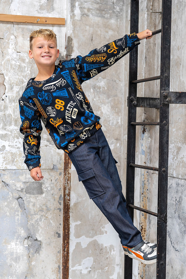 Jogging stof Ballen Marine