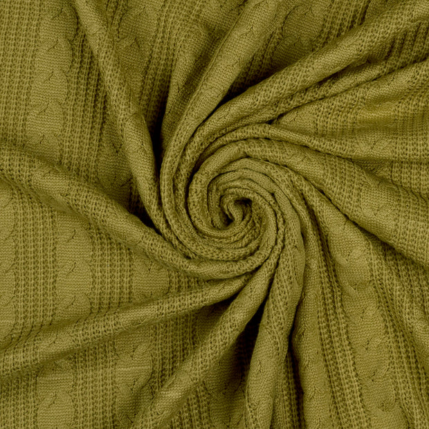 Heavy Knit fabric Lime Green yarn dyed 