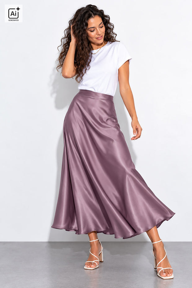 Satin fabric Unicolour Purple