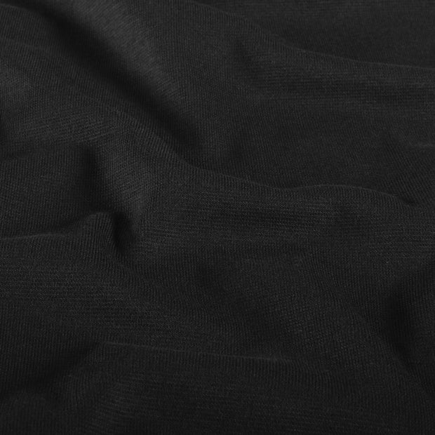 Bord Cote GOTS bio tissu Unicolore Noir