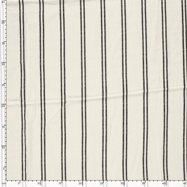 Mélange de Lin tissu rayures Blanc cassé