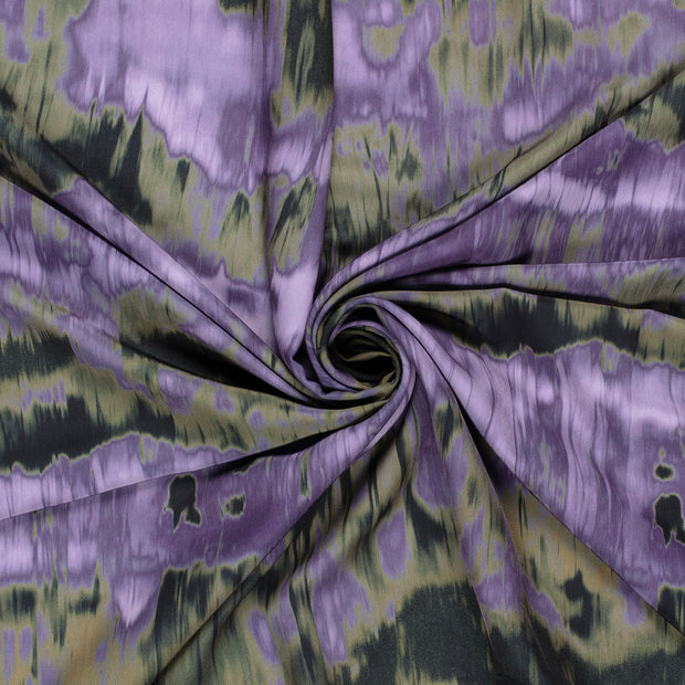 Satin fabric Purple printed 