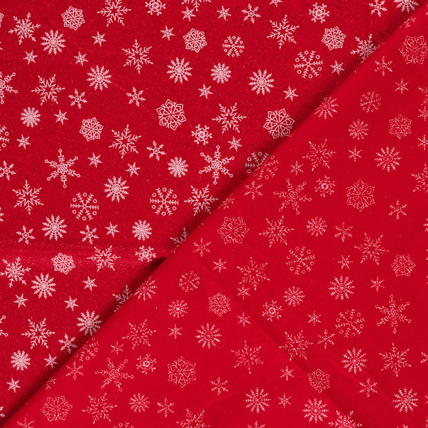 Katoen Poplin stof Kerstmis glitter print 