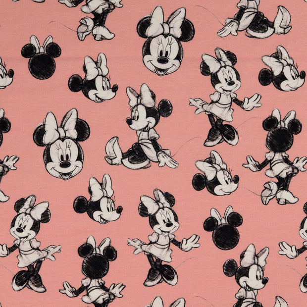 Cotton Jersey fabric Mickey Mouse Pink