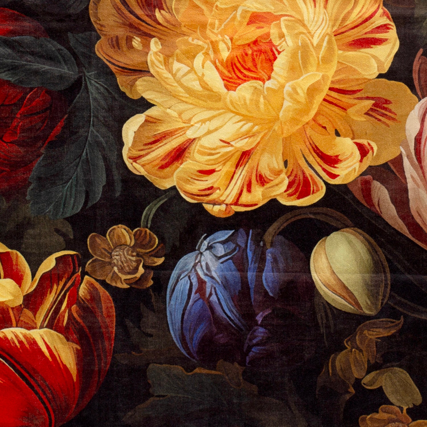 Velvet fabric Flowers Black | Wholesale fabrics | Nooteboom Textiles
