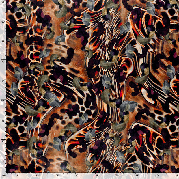 Satin tissu Abstrait Brique
