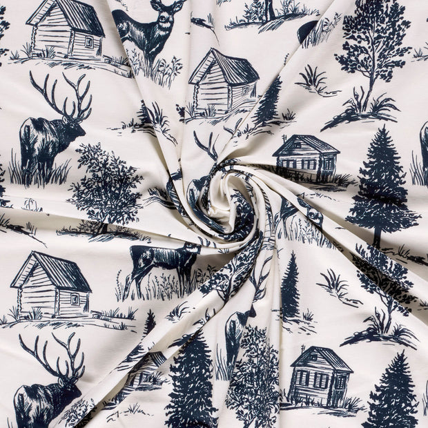 Jersey tissu Cobalt imprimé numérique 