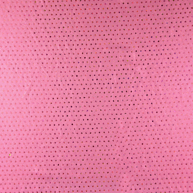 Jersey de Polyester tissu pois Rose clair