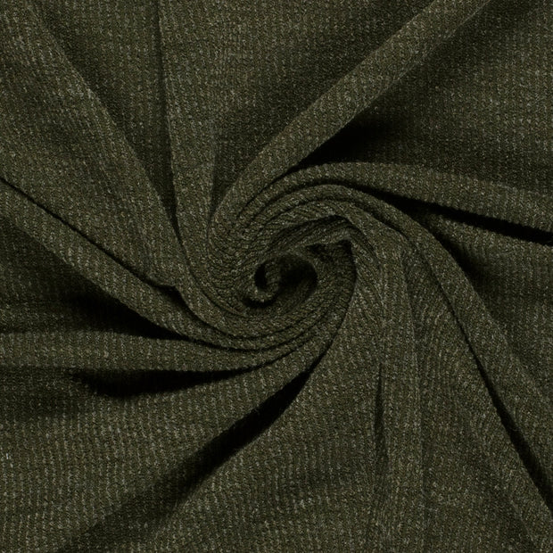 Rib Jersey fabric Melange Khaki Green