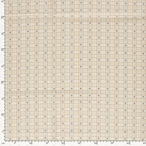 Baumwoll Webware fabrik Karo's Beige