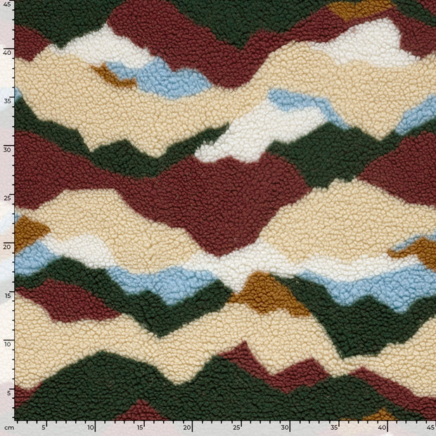 Sherpa Fleece fabrik Abstrakt Bordeauxrot