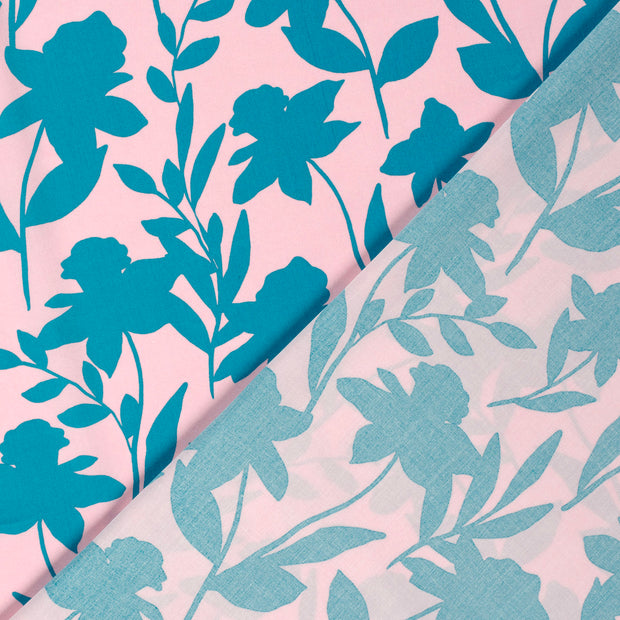 Popeline de Viscose tissu fleurs imprimé 
