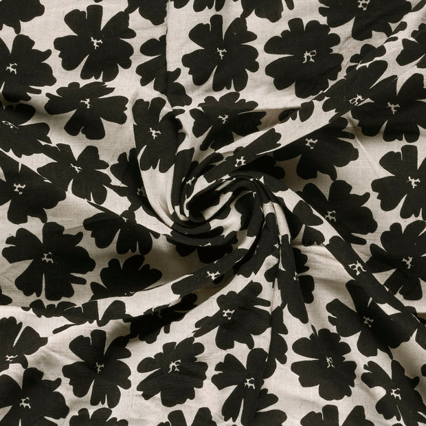  fabric Black printed 