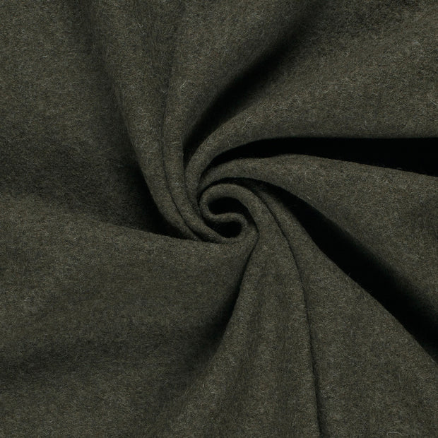 Wool Boucle fabric Khaki Green 