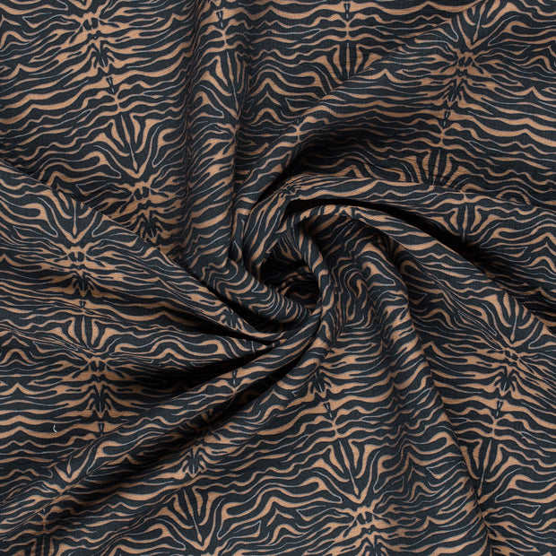Viscose Nylon Ottoman fabric Dark Grey printed 