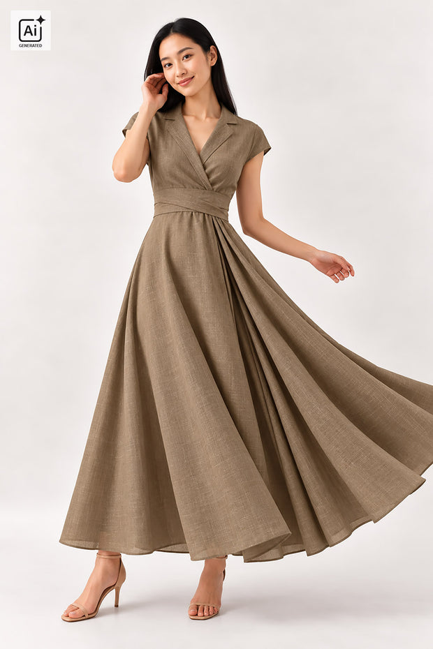 Geweven Polyester stof Effen Camel
