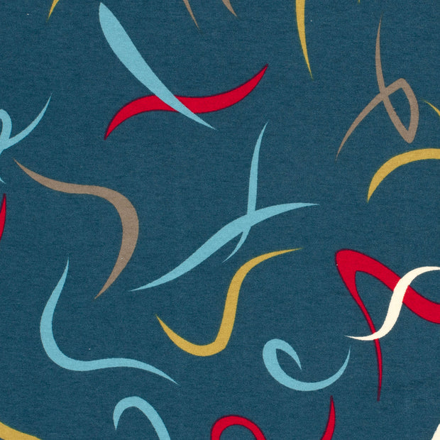Viscose Jersey fabric Abstract Steel Blue