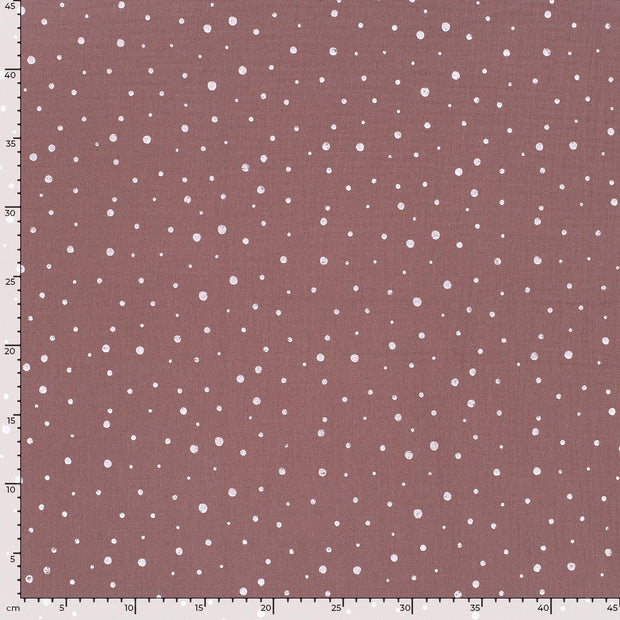 Mousseline stof Stippen Mauve
