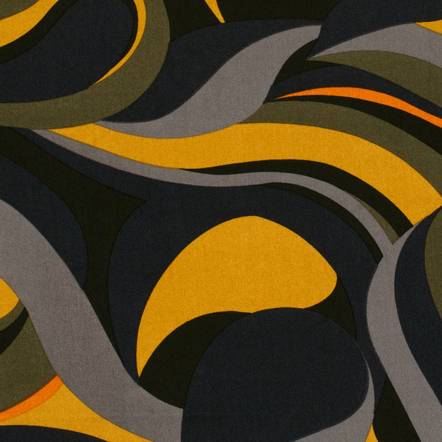 Viscose Poplin fabric Abstract Navy