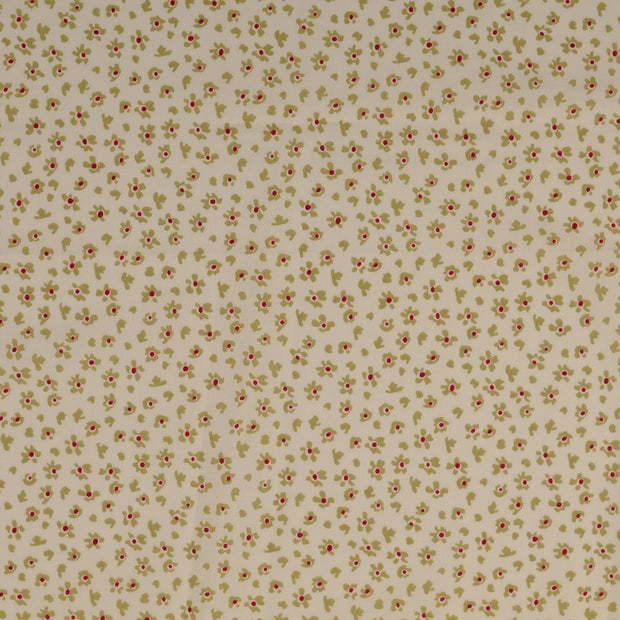 Cotton Poplin fabric Flowers Nude
