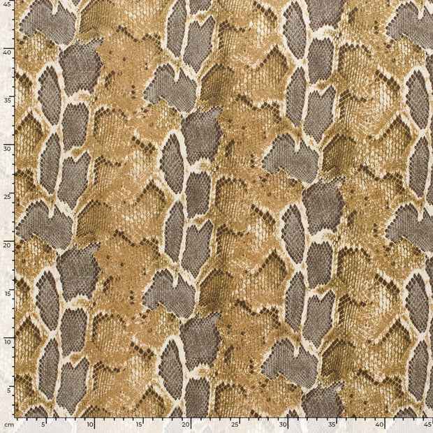 Suede leather fabric Snakes Camel