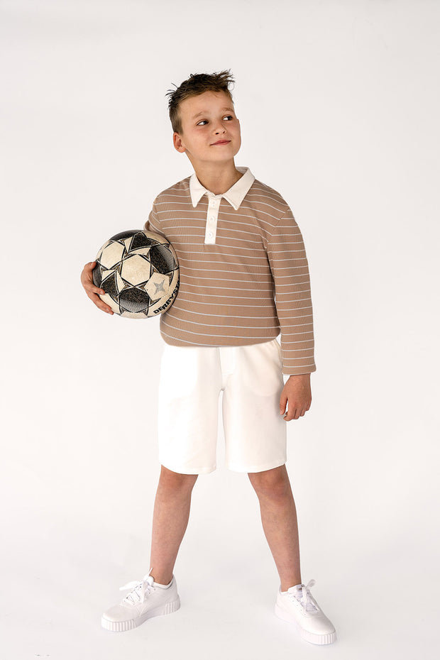 Rib Jersey stof Camel mat 