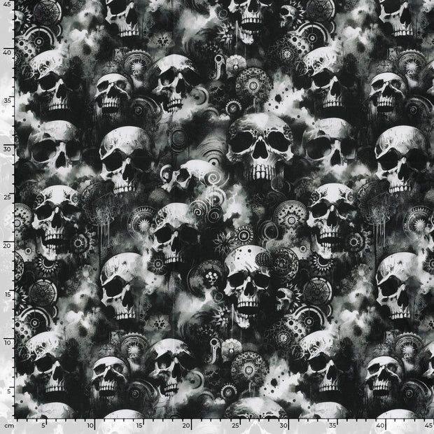 Panama tela Calaveras Negro