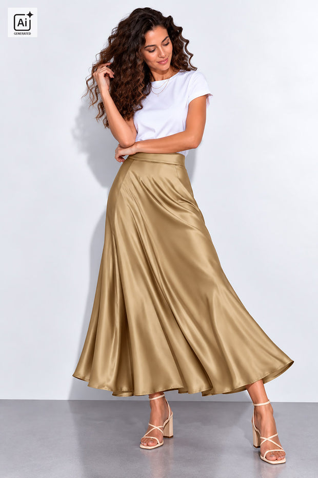Satin tissu Unicolore Beige