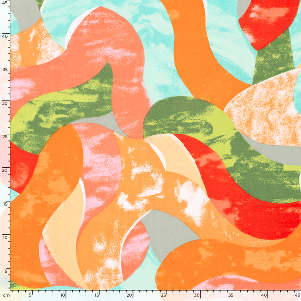 Bambou Poplin tissu Abstrait Vert Citron