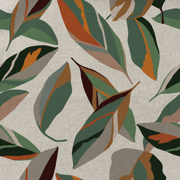 Aspect Lin tissu Feuilles Vert