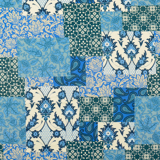 Cotton Poplin fabric Paisley Baby Blue
