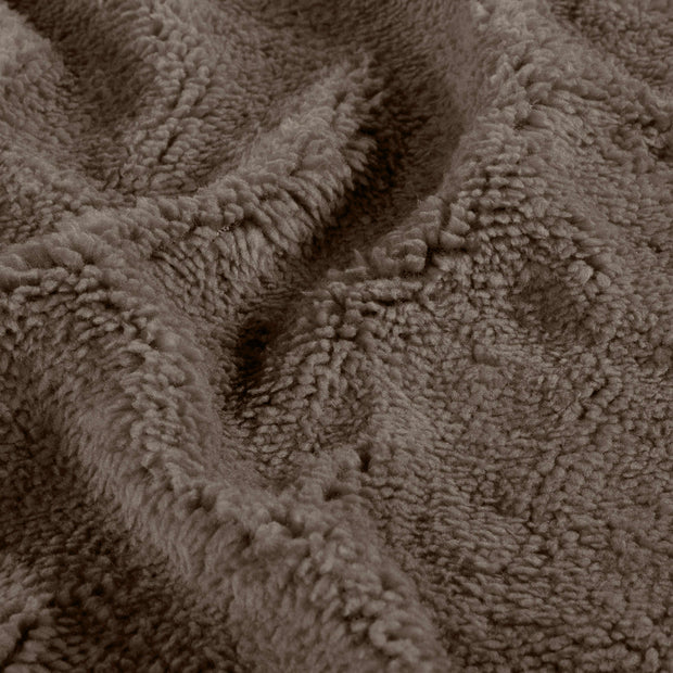Sherpa Fleece fabrik Uni Braun-Taupe
