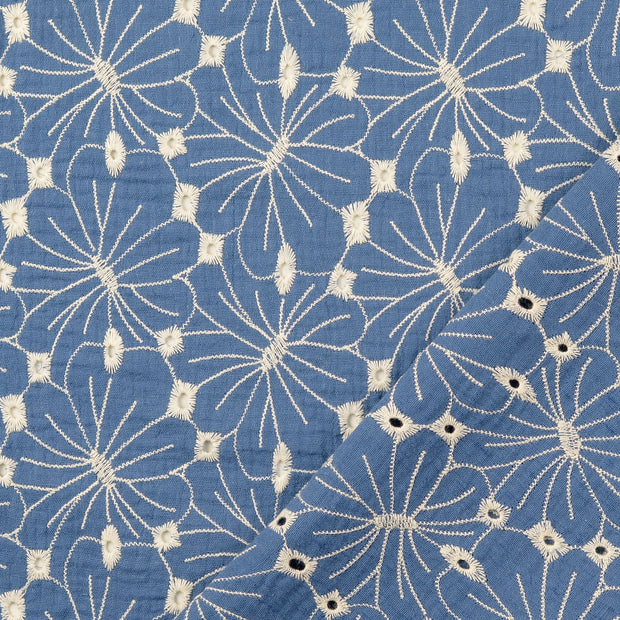 Musselin fabrik Indigoblau 