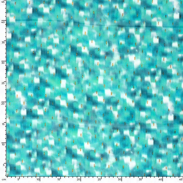 Chiffon fabric Glitter Dark Mint
