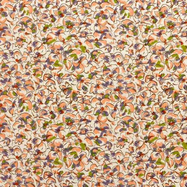 Woven Viscose Linen fabric Salmon matte 