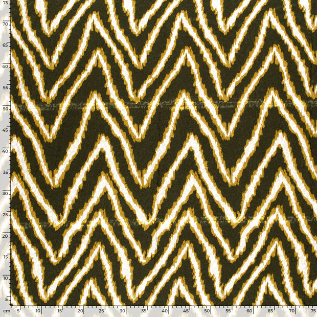 Satin Jacquard tela Panther Verde caqui