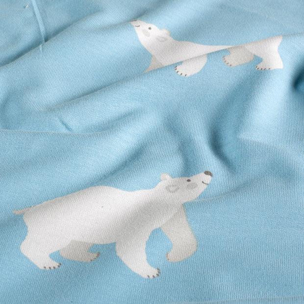 French Terry fabrik Eisbären Babyblau