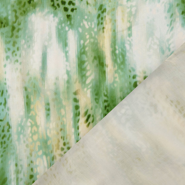 Viscose Satin fabric Olive Green digital printed 