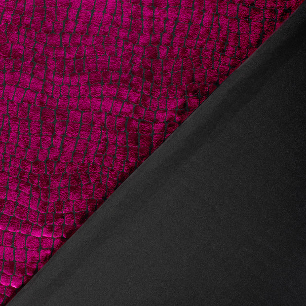 Lamé tissu crocodiles Fuchsia