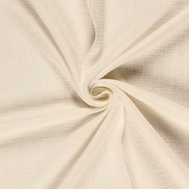 Mousseline stof Ivoor 