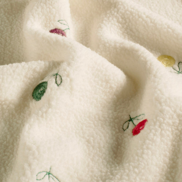 Teddy fabric Flowers Off White