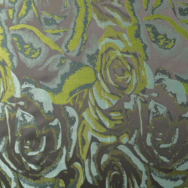 Jacquard tela Flores Verde oliva