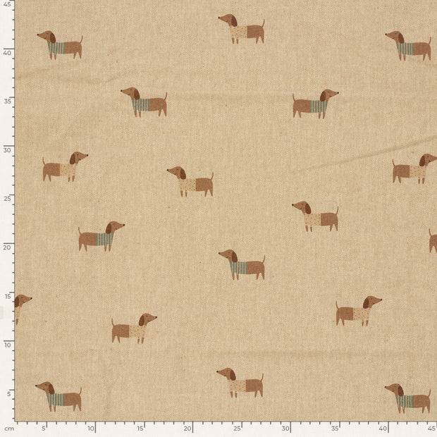 Leinen-Optik fabrik Hunde Beige