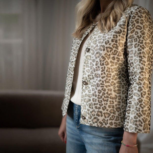 Jacquard fabrik Tiere Schwarz